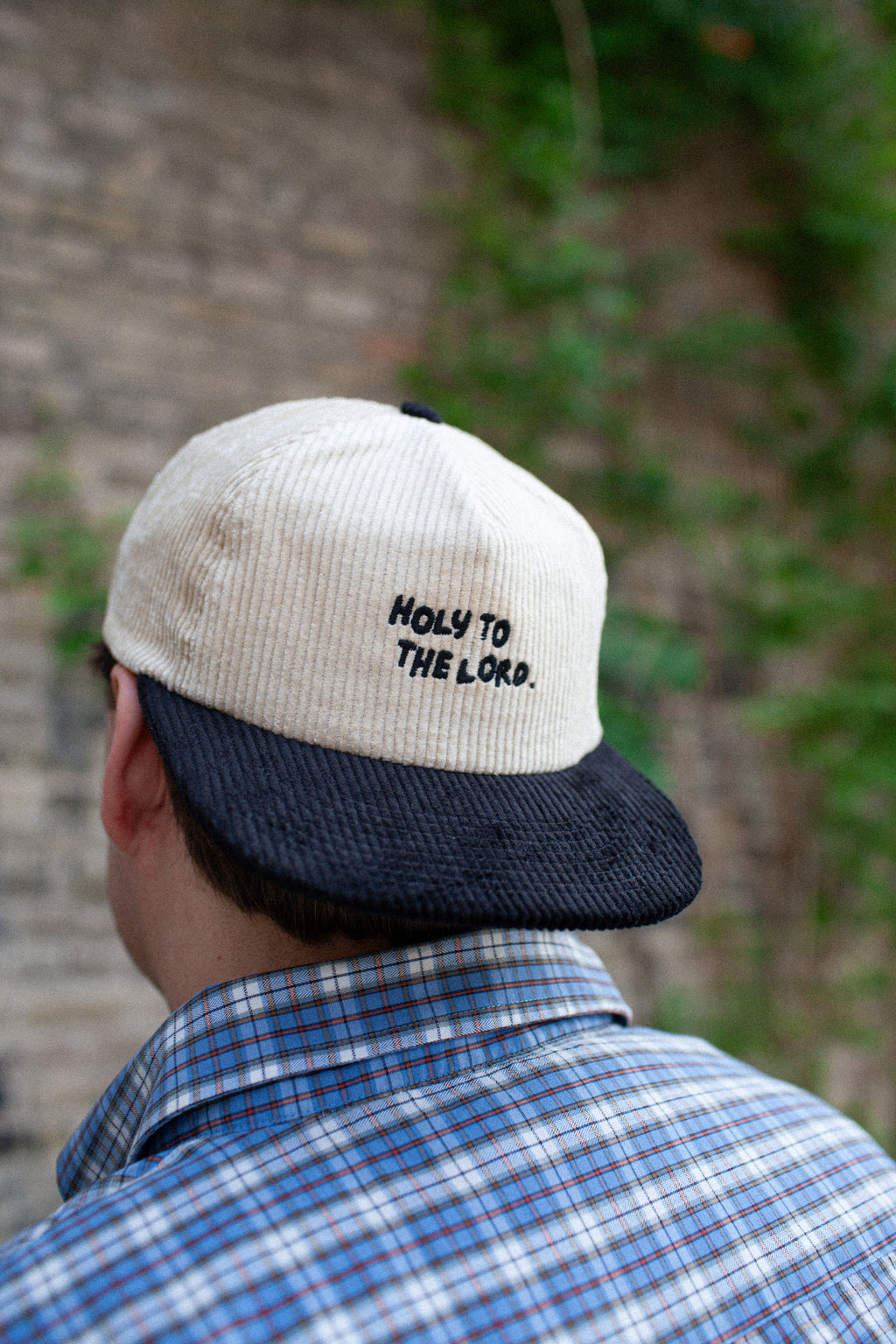 HOLY TO THE LORD - Beige & Black Corduroy Hat