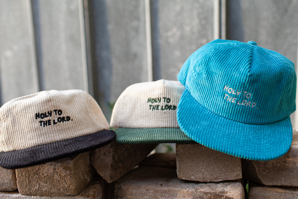HOLY TO THE LORD - Aqua Corduroy Hat