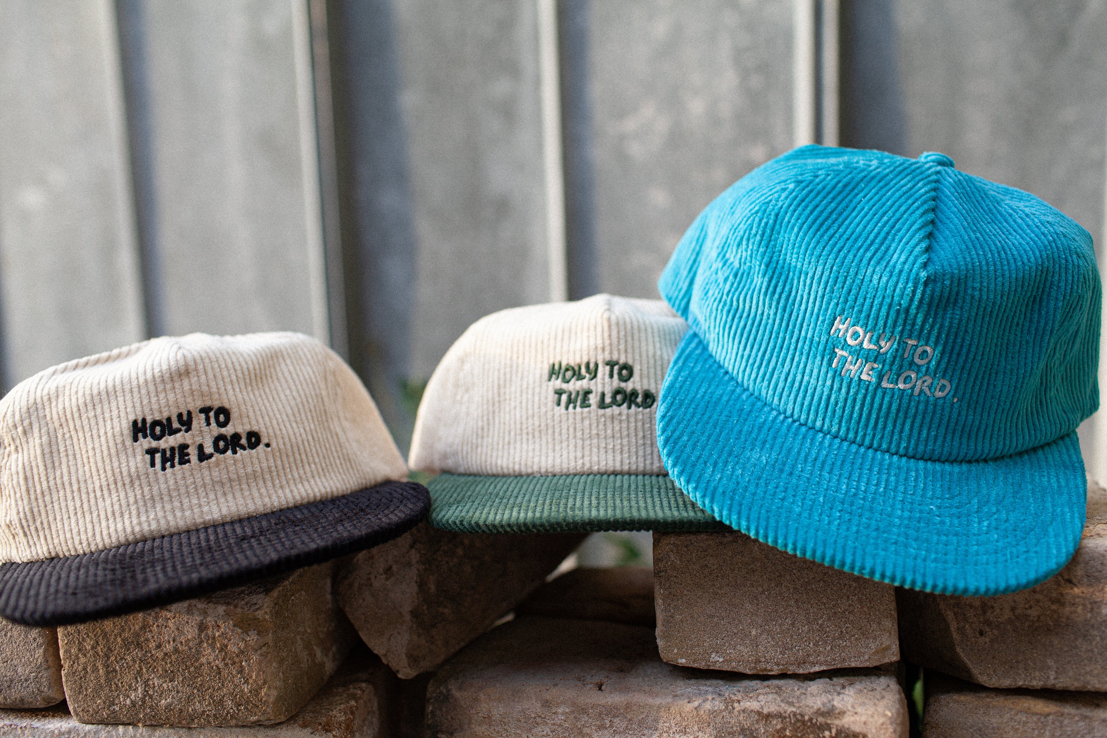 HOLY TO THE LORD - Aqua Corduroy Hat