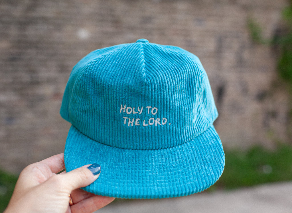 HOLY TO THE LORD - Aqua Corduroy Hat