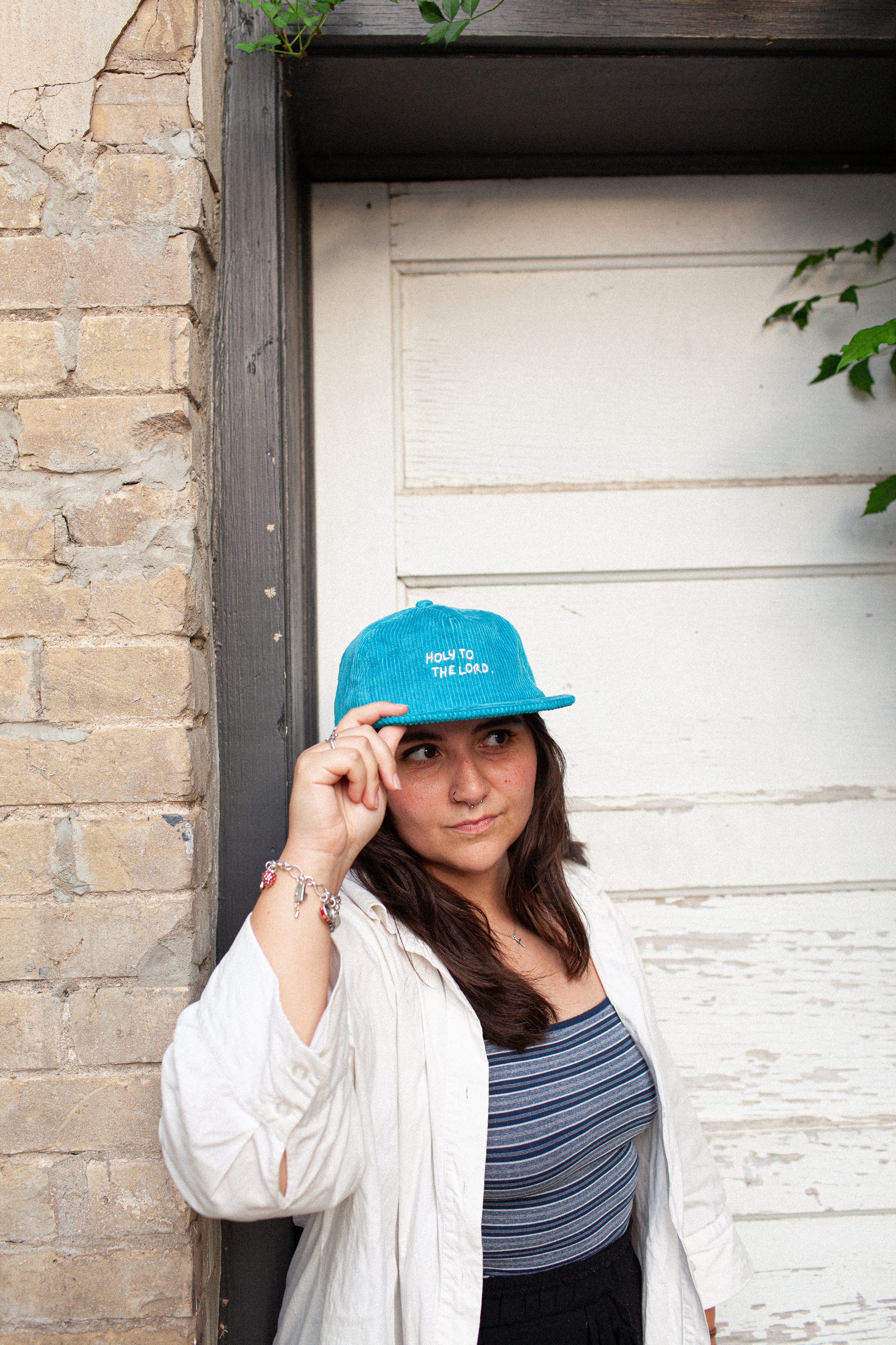 HOLY TO THE LORD - Aqua Corduroy Hat